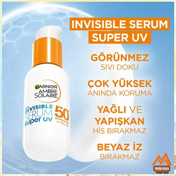 سرم ضد آفتاب گارنیر Garnier مدل Invisible Super Uv با SPF50 حجم 30 میل - Image 3