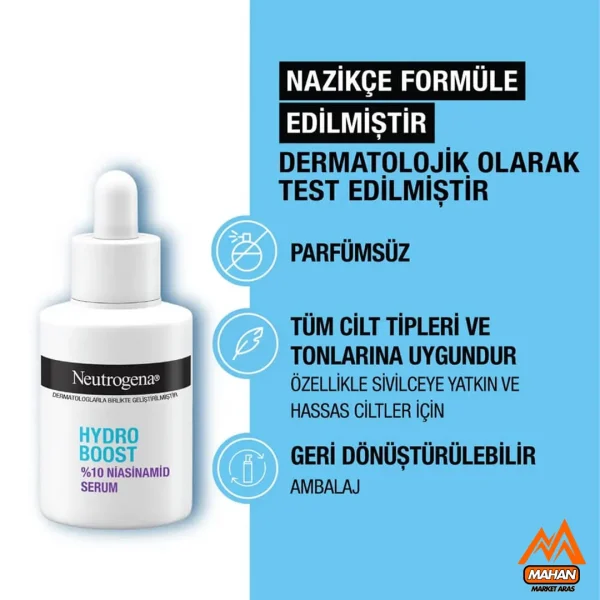 سرم ضد لک و روشن کننده نیاسینامید نوتروژینا Neutrogena مدل Hydro Boost حجم 30 میل - Image 5