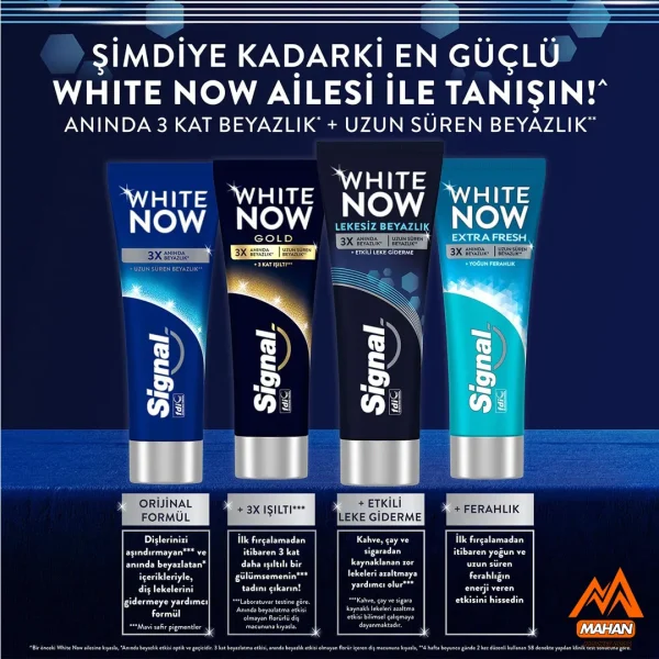 خمیر دندان سفید کننده سیگنال Signal مدل White Now 3X PureWhitening  حجم 75 میل - Image 6