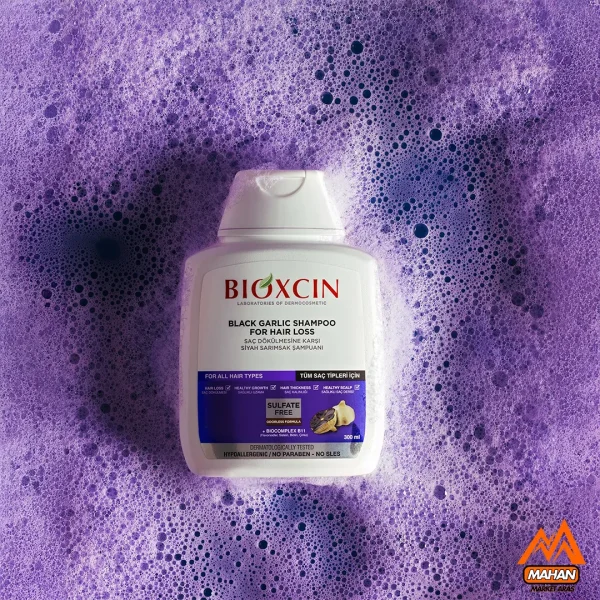 شامپو ضد ریزش و تقویت کننده مو حاوی عصاره سیر سیاه بیوکسین BIOXCIN حجم 300 میل - Image 3