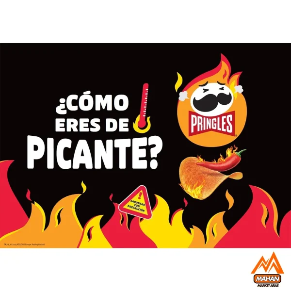 چیپس پرینگلز Pringles طعم تند و خامه ترش 165 گرم Pringles HOT Flamin Pringles HOT Kickin Sour Cream Flavour 165gr - Image 4