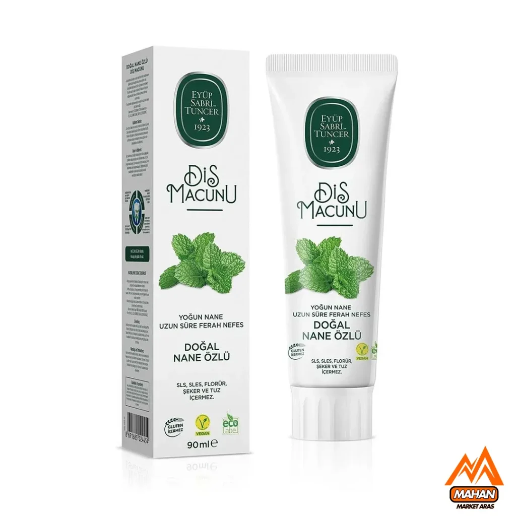 خمیر دندان بدون فلوراید
ایوب صبری تونجر
خمیر دندان نعنا
خمیر دندان طبیعی ۹۰ میل
Eyup Sabri Tuncer toothpaste
خمیر دندان بدون SLS
مراقبت دهان و دندان طبیعی
خمیر دندان ترکیه‌ای
ماهان مارکت ارس
خمیر دندان ضد پلاک
عصاره نعنا برای تازگی دهان
خمیر دندان بدون پارابن
خمیر دندان گیاهی ایوب صبری