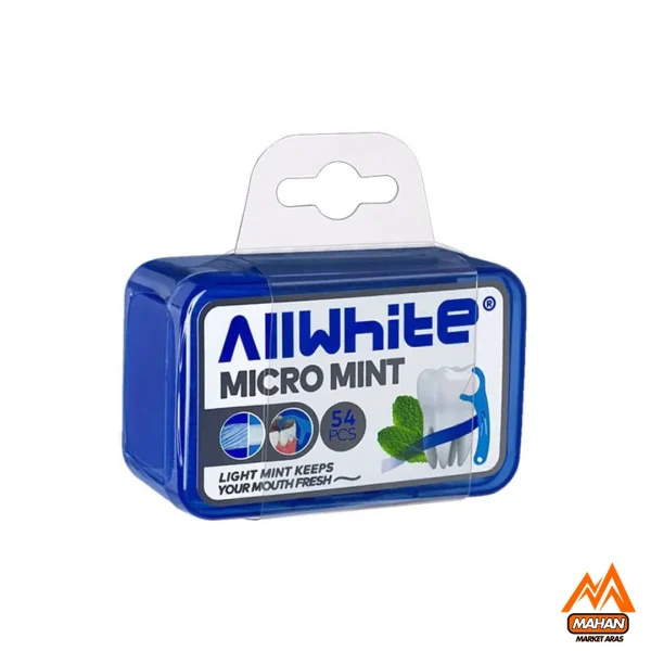 نخ دندان نعنایی آل وایت All white مدل Micro Mint در بسته 54 عددی