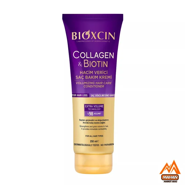 کرم موی کلاژن و بیوتین بیوکسین Bioxcin ضد ریزش و حجم دهنده مناسب انواع مو حجم 250 میل