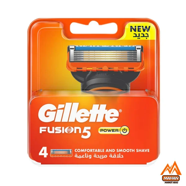 یدک خودتراش ژیلت Gillette مدل Fusion5 Power بسته 4 عددی