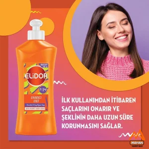 کرم ترمیم کننده موی الیدور Elidor مدل Onarıcı Etki حاوی کراتین و روغن درخت چای حجم 265 میل