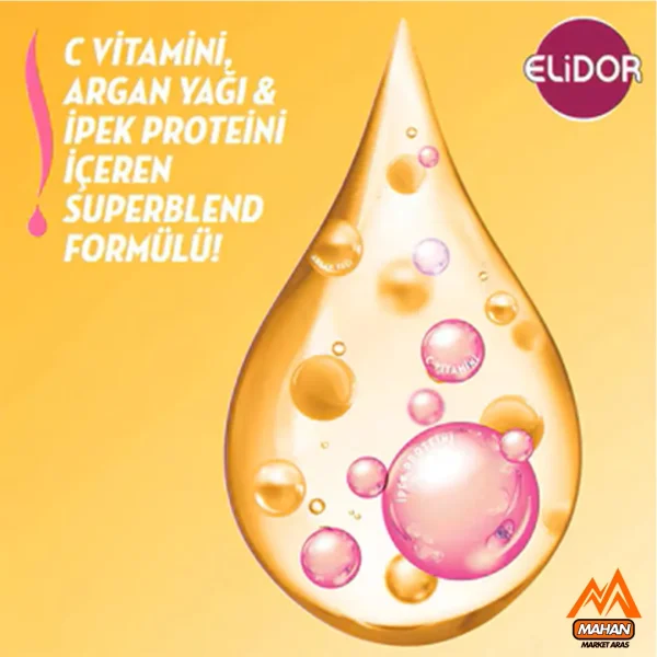 شامپو موی الیدور Elidor مدل İpeksi Yumuşaklık مناسب موهای خشک حجم ۴۰۰ میل - Image 5