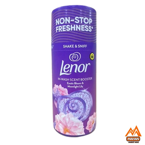 خوشبو کننده استوانه ای لباس لنور Lenor با رایحه شکوفه نیلوفر مهتابی حجم 155 گرم