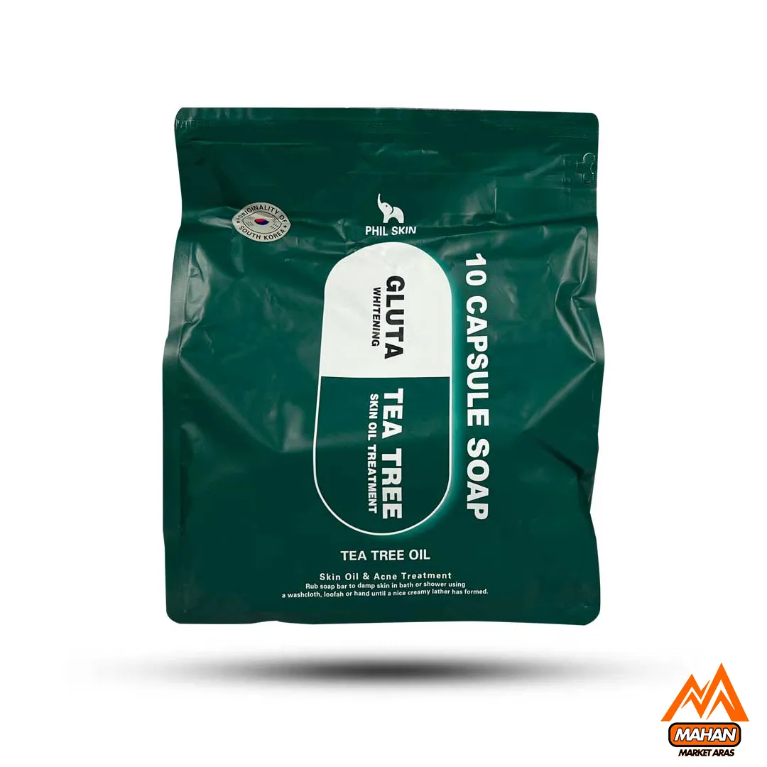 صابون کپسولی فیل اسکین Phil Skin حاوی درخت چای مخصوص پوست چرب 105 گرم بسته 10 تایی