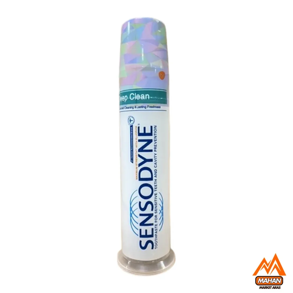 خمیردندان سنسوداین Deep Clean ، خمیردندان سنسوداین، Deep Clean، سفیدکننده دندان، پاک‌کننده عمیق، دندان‌های حساس، خمیردندان پمپی، ضد حساسیت، فلوراید، پتاسیم نیترات، زینک سیترات، حجم 100 میل ، خمیردندان ضد پوسیدگی، مراقبت از دندان، بهداشت دهان، سنسوداین اصل، خمیردندان پاک‌کننده، تسکین درد دندان، محافظت از لثه، محصول انگلستان، سلامت دهان، ضد پلاک