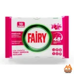 دستمال مرطوب چند منظوره تمیز کننده سطوح فیری FAIRY تعداد 10 برگی حاوی شکوفه گل لیلیوم ، سرکه سفید و جوش شیرین