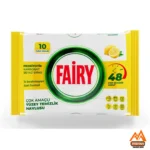 دستمال مرطوب چند منظوره تمیز کننده سطوح فیری FAIRY تعداد 10 برگی حاوی لیمو ، سرکه سفید و جوش شیرین