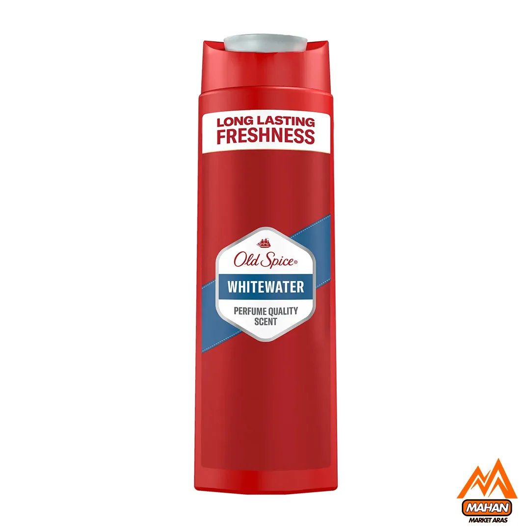 شامپو 3 در 1 سر ، صورت و بدن الداسپایس OLD SPICE مدل whitewater حجم 400 میل