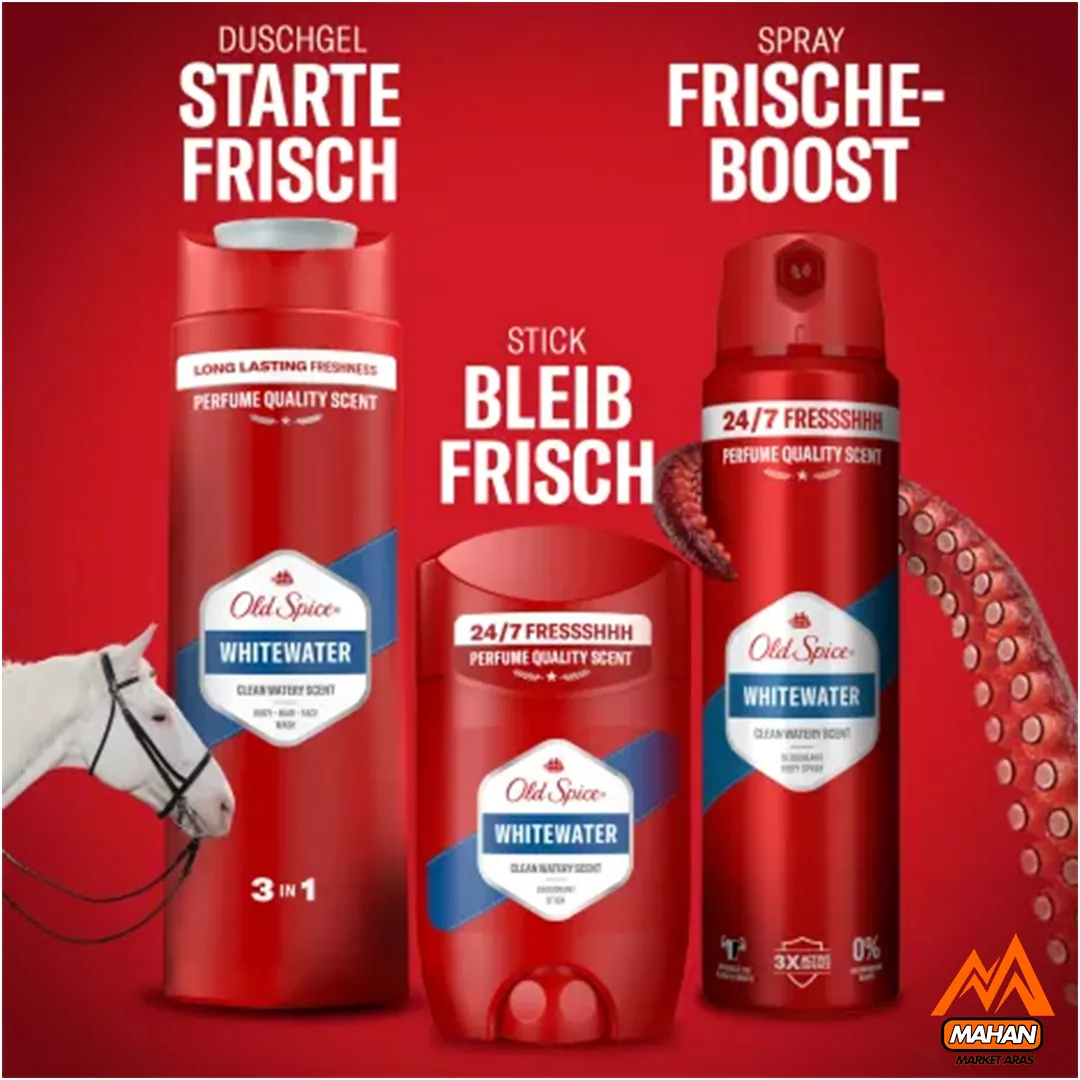 شامپو 3 در 1 سر ، صورت و بدن الداسپایس OLD SPICE مدل whitewater حجم 400 میل - Image 6